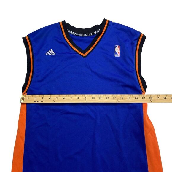 Adidas NBA Basketball Jersey Sleeveless V Neck Blue Orange Sz S - Picture 7 of 13